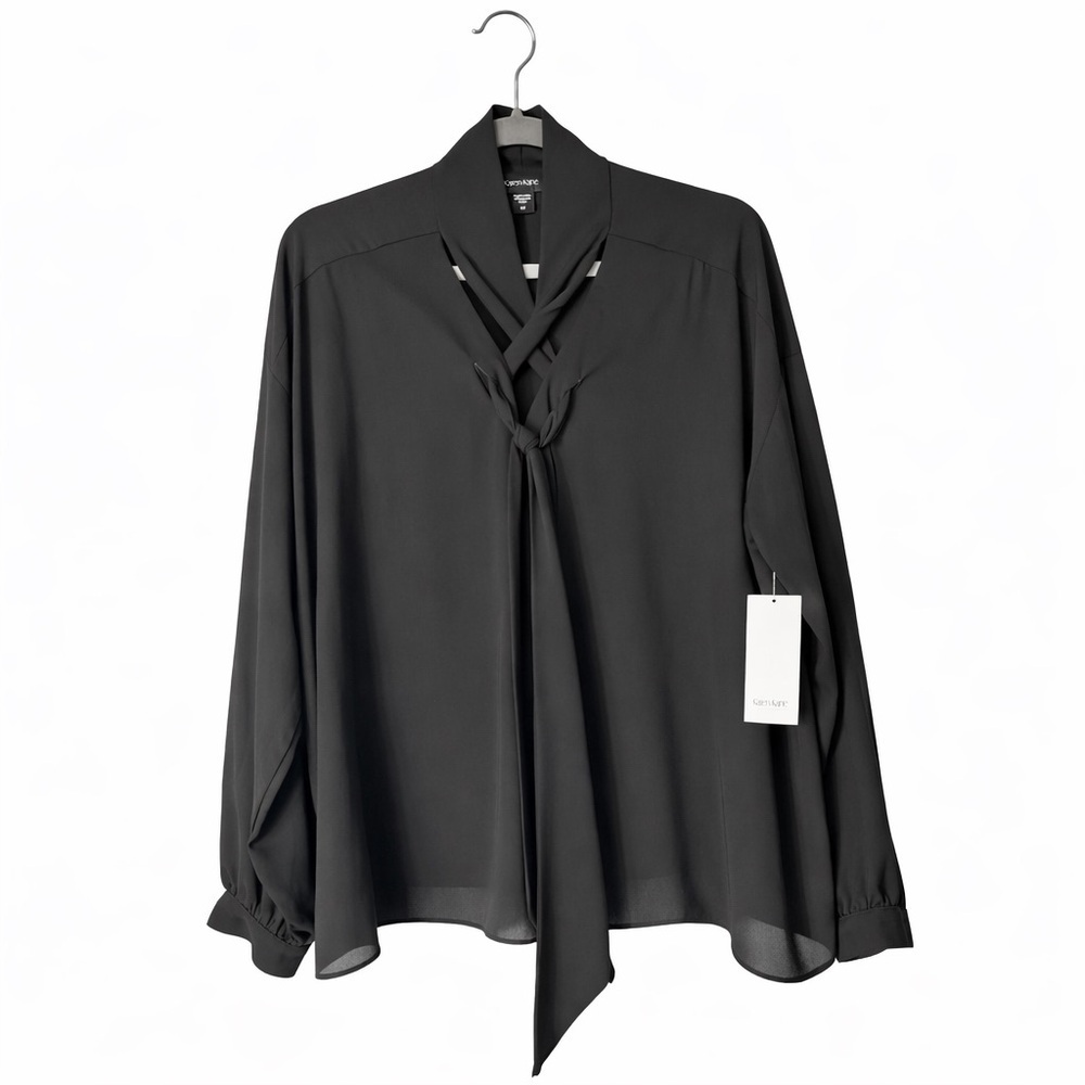 Karen Kane Midnight Medium Black Blouse- Brand New! New w Tags!